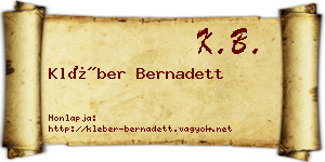 Kléber Bernadett névjegykártya