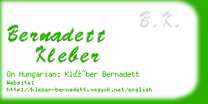 bernadett kleber business card